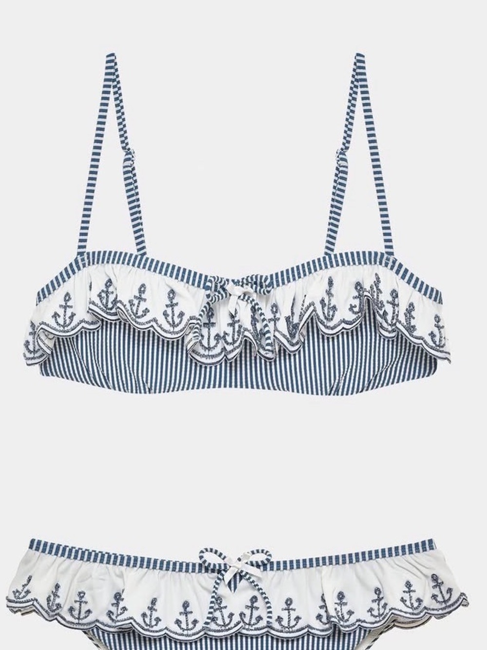 For Love & Lemons Ruffle Hem
Bikini Top | Blue Stripe | Sailor | medium | NWT - Picture 6 of 6